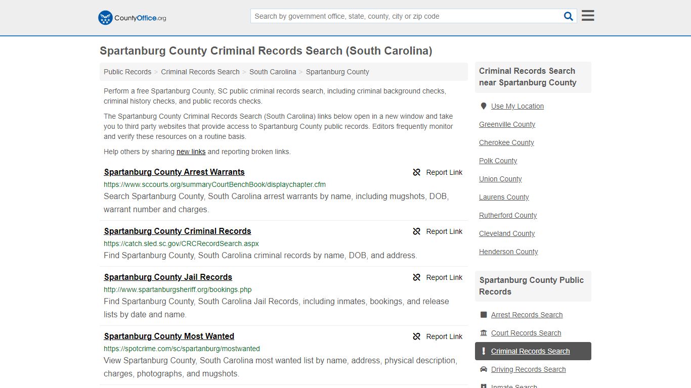 Criminal Records Search - Spartanburg County, SC (Arrests ...